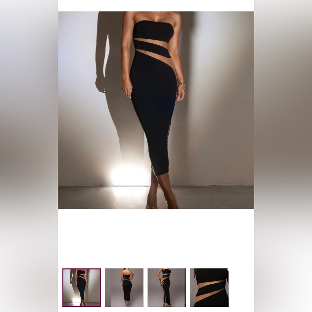 Black Unpredictable Midi Dress S